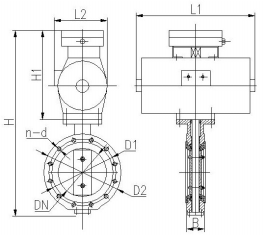 Marine Concentric Flange Type Pneumatic Operated Butterfly Valve （C） HD 5314