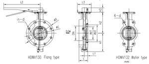 Marine Duble Eccentric Wafer & Flange Type Butterfly Valve HDMV130-1 & HDMV132-1 